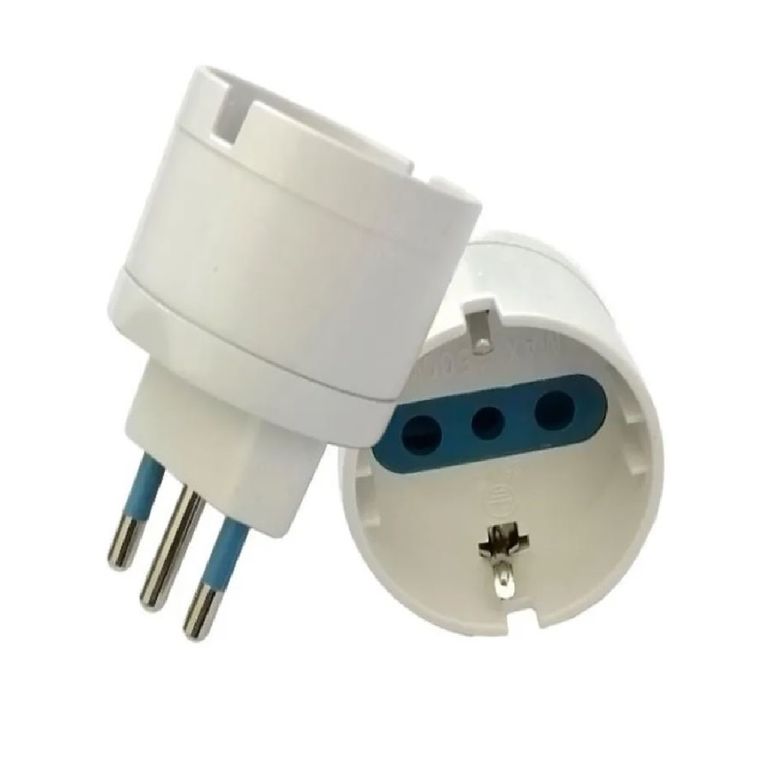 2 Adaptadores Europeo A Chileno ( Schuko) , Certificado Sec..