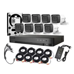 HIKVISION - Kit 8 Cámaras 1080p Lite 8 Bala