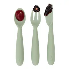 EZPZ - Set de Cubiertos Happy Verde