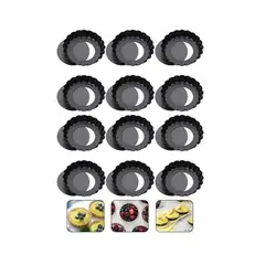 Pasteleria - Pack X12 Moldes Tartaleta Desmontable Tarta Individual 85cm