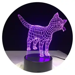 3DILUTION - Lámpara Led 3d Lindo Gatito Base Negra con App