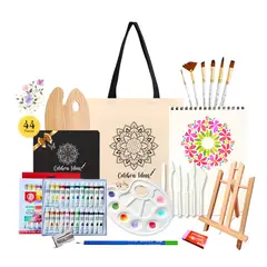 CELEBRA IDEAS - Set de Arte Pintura Gouache con atril 44 Pcs Kit 24 colores