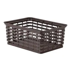 RIMAX - Canasta Plastica Café 25.5x18.6x10.8 cm Deco
