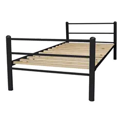 FUTONES Y MUEBLES - Cama Metálica 1.5 Plaza Negro.
