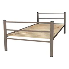 FUTONES Y MUEBLES - Cama Metálica 1 Plaza Castaño.