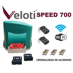 VELOTI - Kit Portón Eléctrico Speed 700 KG. Con Central WIFI