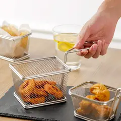 IMAHE - CANASTO EXHIBICIÓN FRITURA CUADRADO ACERO INOX