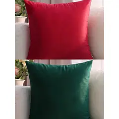 GENERICO - Fundas de cojín para navidad - Rojo y Verde pack 4