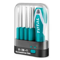TOTAL TOOLS - Set Juego Destornilladores Punta Intercambiable 9 Pcs