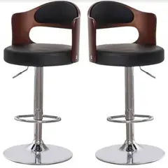 ARTIHOGAR - Pack 2 Sillas Bar Taburete Madera Pu con Respaldo Boscco