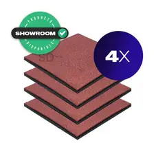 SDFIT - Pack 4x Piso de Caucho Pastelon 50 x 50 x 2 0 mm rojo