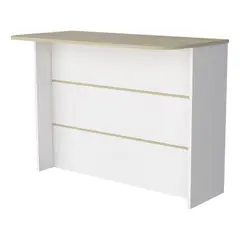 FMFURNITURE - Isla Cocina con 2 Repisas - Café Claro 90.5x120x52 cm