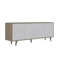 FMFURNITURE - Rack TV 50" Fm-020C - Cafe Claro/ Blanco