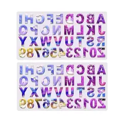 Pasteleria - X2 Molde De Silicona Letras Moldes Silicona Resina 36cavid