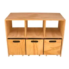 MPA DECOHOGAR - Juguetero de madera con ruedas infantil