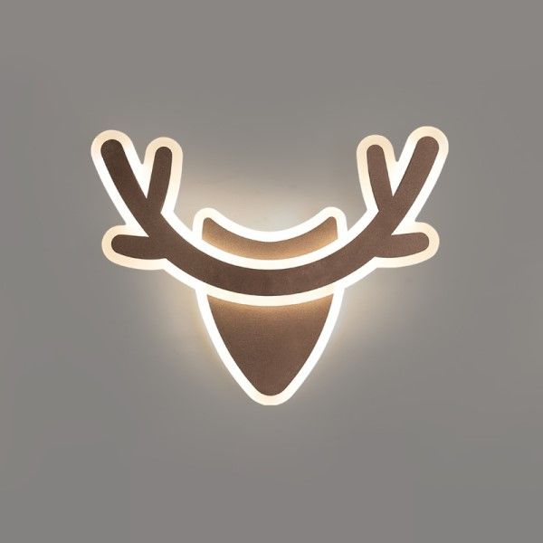 Aplique De Pared Led 23w Cálido Forma De Ciervo Niños