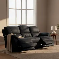 ROSEN - Sofá Reclinable Orson 3 Cuerpos Tela Manual Stone