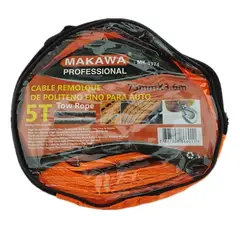 MAKAWA - Cable Remolque Para Auto 5 Toneladas 75mm X 3.6m