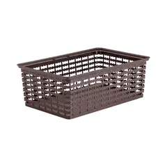 RIMAX - Canasta Plastica Café 35.6X23.6X13 cm Deco