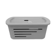 SOPRANO - Canasta Organizadora 5L Gris Con Tapa