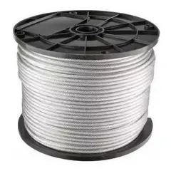 GENERICO - Piola O Cable De Acero 4 Mm Rollo 100 Metros Galvanizado
