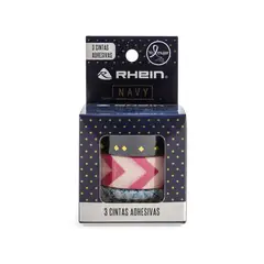 RHEIN - Set 3 washi tape diseño navy