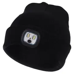 GENERICO - Gorro con Linterna Led 3 Modos recargable1200mAh Color Negro