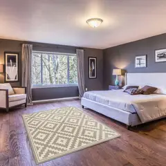 DAVANTI - Alfombra Decorativa Dormitorio Rombos Ceniza 140X160Cm.