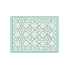 DAVANTI - Alfombra Decorativa Baño Cocina Flor Arabe Turquesa 50X70Cm