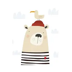 DAVANTI - Alfombra Decorativa Intantil Oso Marinero 140X160Cm