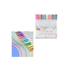 OFERTABKN - Lapices Marcadores Mágicos Metálicos Con Contorno 12 Colores