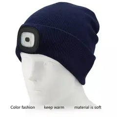 GENERICO - Gorro con Linterna Led 3 Modos recargable1200mAh Azul