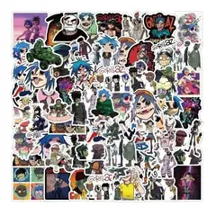 GARSIL - 50 Stickers Gorillaz - Etiquetas Autoadhesivas