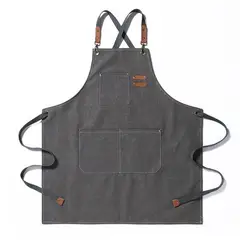 CRUSEC - Delantal Pechera Unisex Multiuso Hogar Trabajo Parrilla - Gris