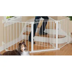 KIDCO - Puerta de Seguridad Autoconfigurable con Cierre Automático (210 cm) - Blanco