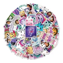 GARSIL - 50 Stickers Gabby dollhouse - Etiquetas Autoadhesivas