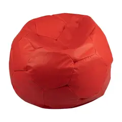 GENERICO - Pouf Pera Futbol Rojo Eco Cuero 80x80x80 cm Máxima Design