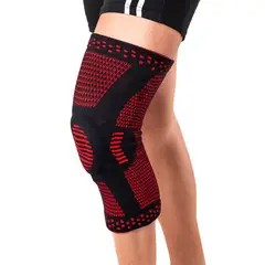 GENERICO - Rodillera Ortopédica Aro De Gel Soportes Laterales Un Par Rojo L