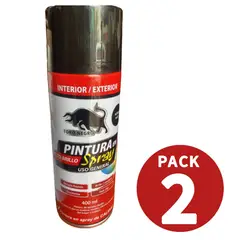 GENERICO - Pintura En Aerosol Spray Mate 400ml Toro Negro. Pack 2 Und