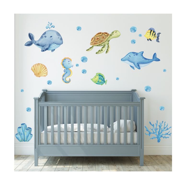 Adhesivos Vinilo Decorativo Infantil Animalitos Bajo el Mar