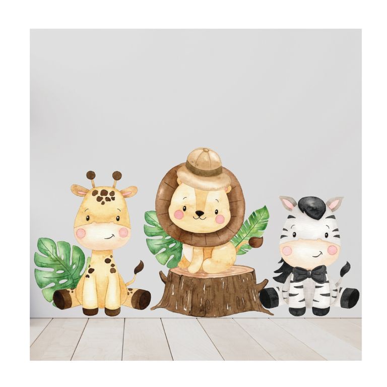 Adhesivos Vinilo Decorativo Infantil Amigos de Safari
