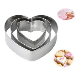 GENERICO - Cortador De Galleta Corazón 3 Piezas