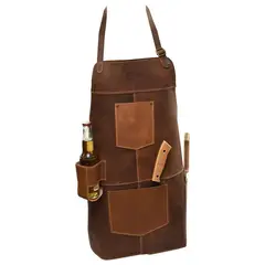 CRAFTMEN - Pechera 100% Cuero genuino Café Oscuro