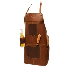 CRAFTMEN - Pechera 100% Cuero genuino Café