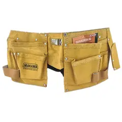MAKAWA - Coleto Carpintero Portaherramienta Doble De Cuero Mk-et01