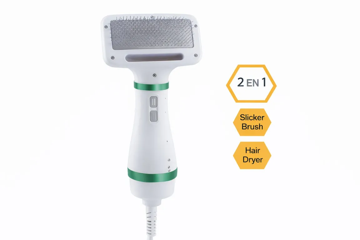 Cepillo Secador 2 en 1 Quita Pelos Aspirador Para Mascotas a $9.990