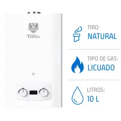 ALBIN TROTTER - Calefont 10 Litros Tiro Natural Gas Licuado