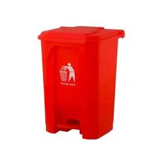 GENERICO - Basurero Contenedor De Basura 50 Litros Con Pedal - Rojo
