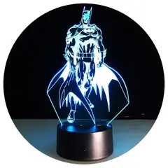 3DILUTION - Lampara Ilusión 3d Batman Super Héroe Base Negra