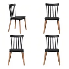 KLIK - Pack de 4 Sillas Windsor Negras